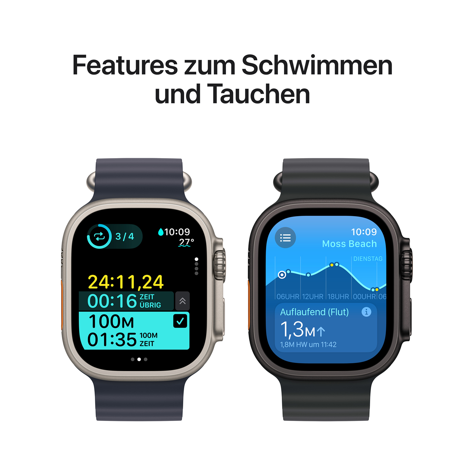 Apple Watch Ultra 2 Titanium Cellular 49mm Schwarz (Trail Loop schwarz) S/M