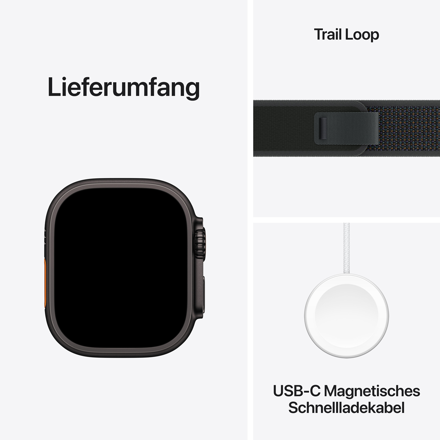 Apple Watch Ultra 2 Titanium Cellular 49mm Schwarz (Trail Loop schwarz) S/M