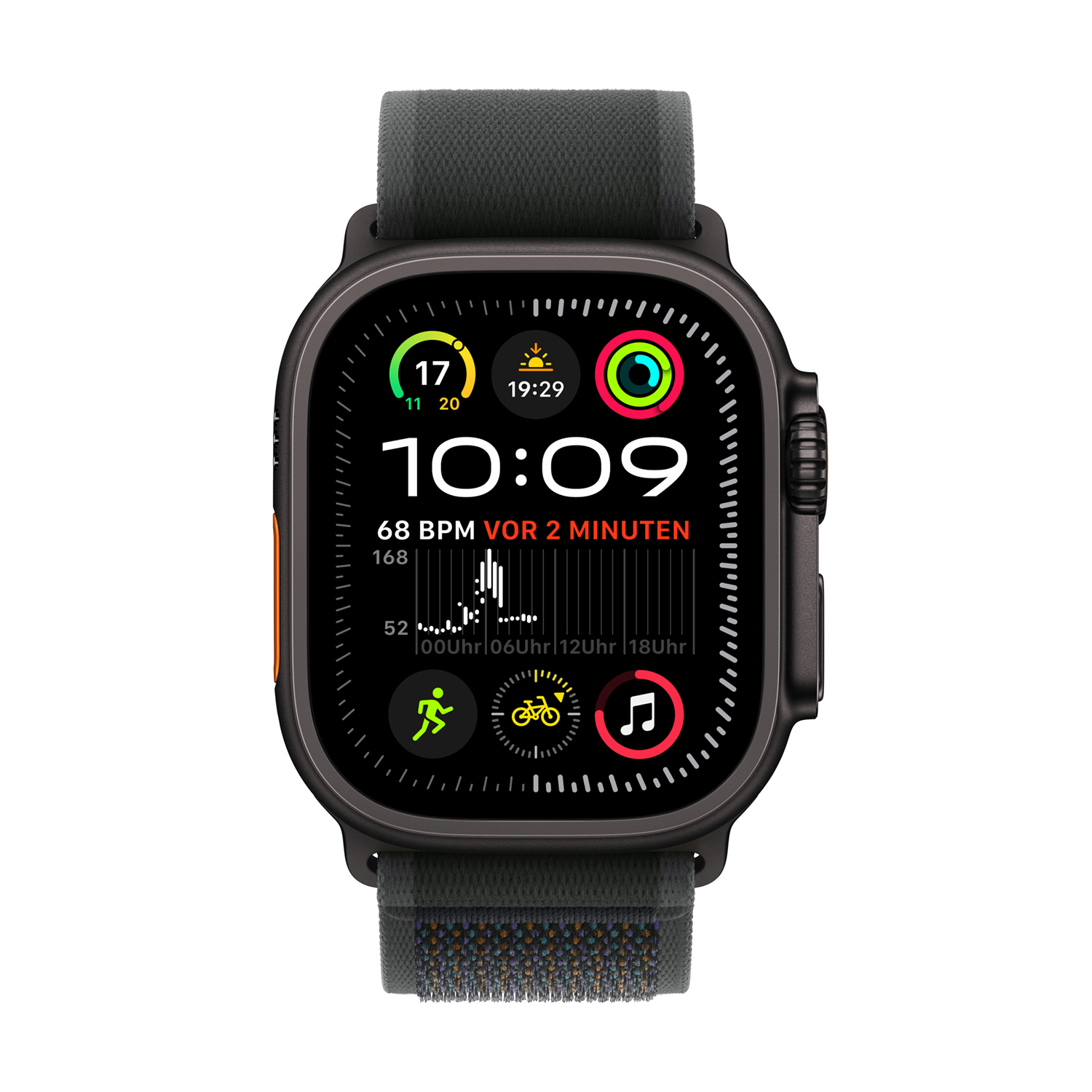 Apple Watch Ultra 2 Titanium Cellular 49mm Schwarz (Trail Loop schwarz) S/M